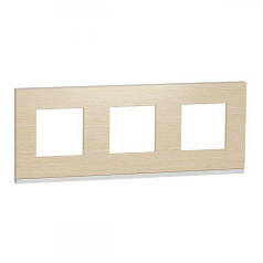 Рамка 3-поста UNICA PURE, горизонтальна, клен/білий