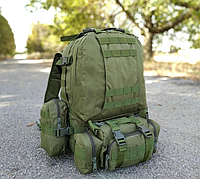 Тактичний армійський рюкзак 55 л, універсальний ранець для ЗСУ з підсумками колір олива, GP8