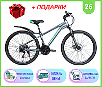 Спортивный горный стальной ВЕЛОСИПЕД 26" 13" CROSS EVOLUTION 2021р, Велосипед CROSS EVOLUTION 26" 13" Серый