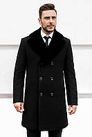Чоловіче пальто чорне зимове Deluxe (арт. S-145)