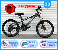 Горный Велосипед TopRider 20" ДЮЙМОВ 611 Спортивный двухколесный велосипед TopRider 611 20" 2021р