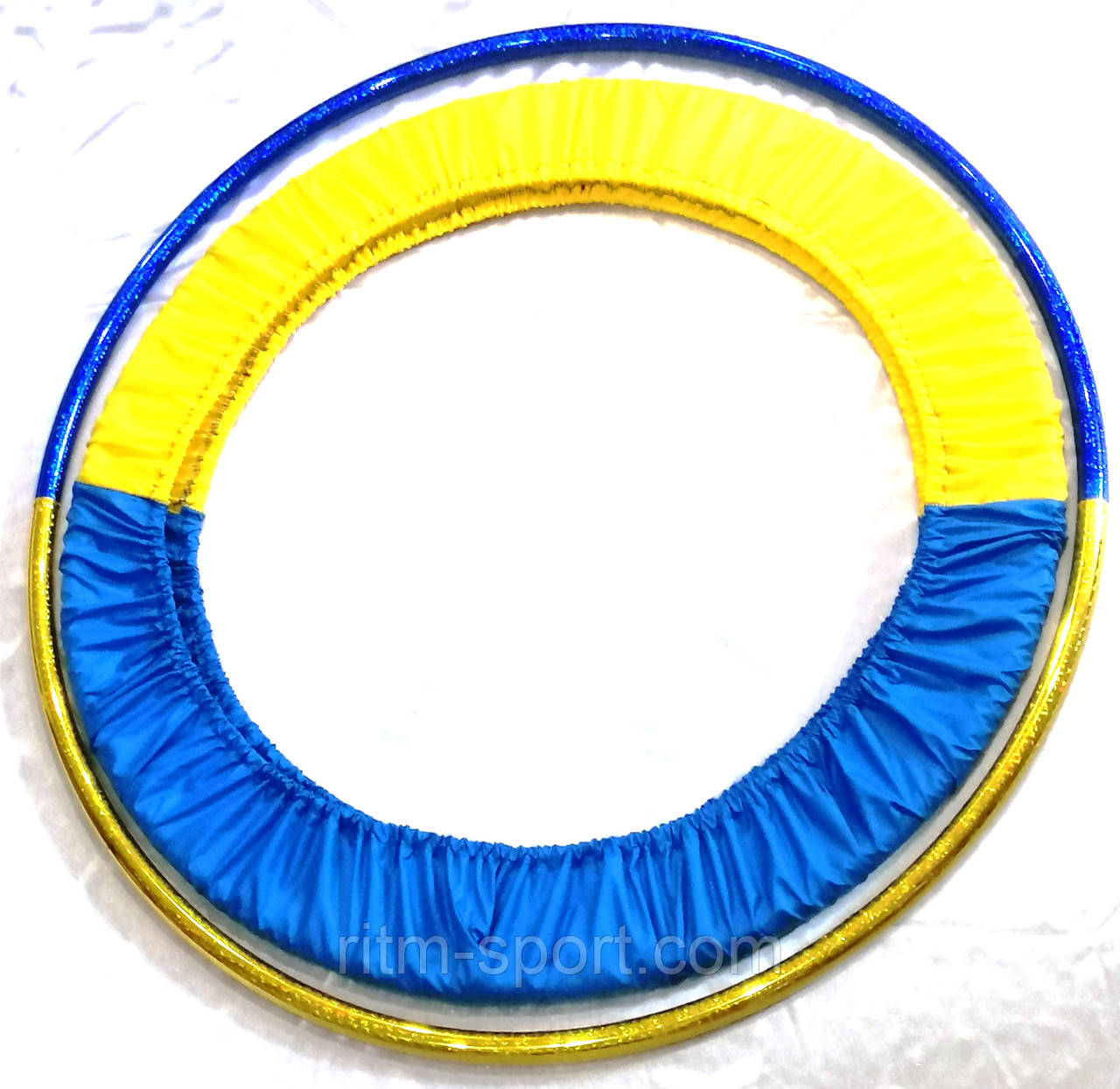Обруч для художньої гімнастики у чохлі жовто-блакитний