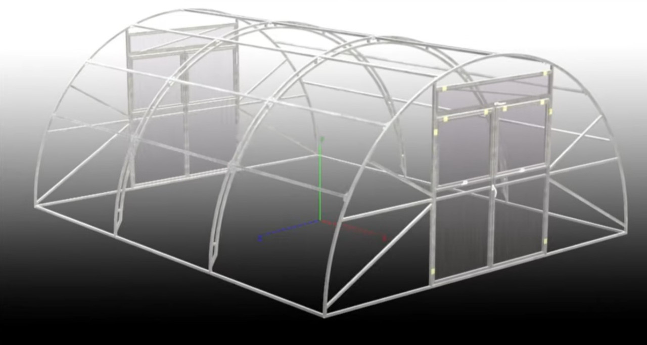 Теплиця Еко Топ 5 х 8 м під полікарбонат Стандарт 4 мм (оцинкована труба 30х30 мм), фото 1
