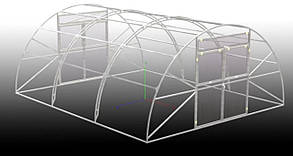 Теплиця Еко Топ 5 х 8 м під полікарбонат Стандарт 4 мм (оцинкована труба 30х30 мм)