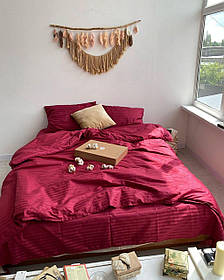 Елегантна постільна білизна страйп-сатин червона Туреччина, натуральна тканина, довговічність і комфорт