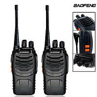 Рация "Baofeng BF-888S" портативная радиостанция баофенг Черная, комплект раций для охоты 2 шт. (рація) (ТОП)