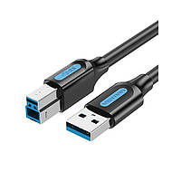 Кабель Vention USB 3.0 TYPE-B на USB 2.0 TYPE-A для принтера и других устройств 1,5 м Черный COOBG