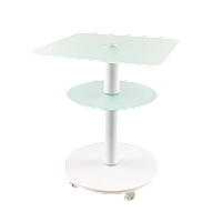 Скляний кавовий стіл Commus Bravo Light400 Kv satin-white-wtm60, фото 1