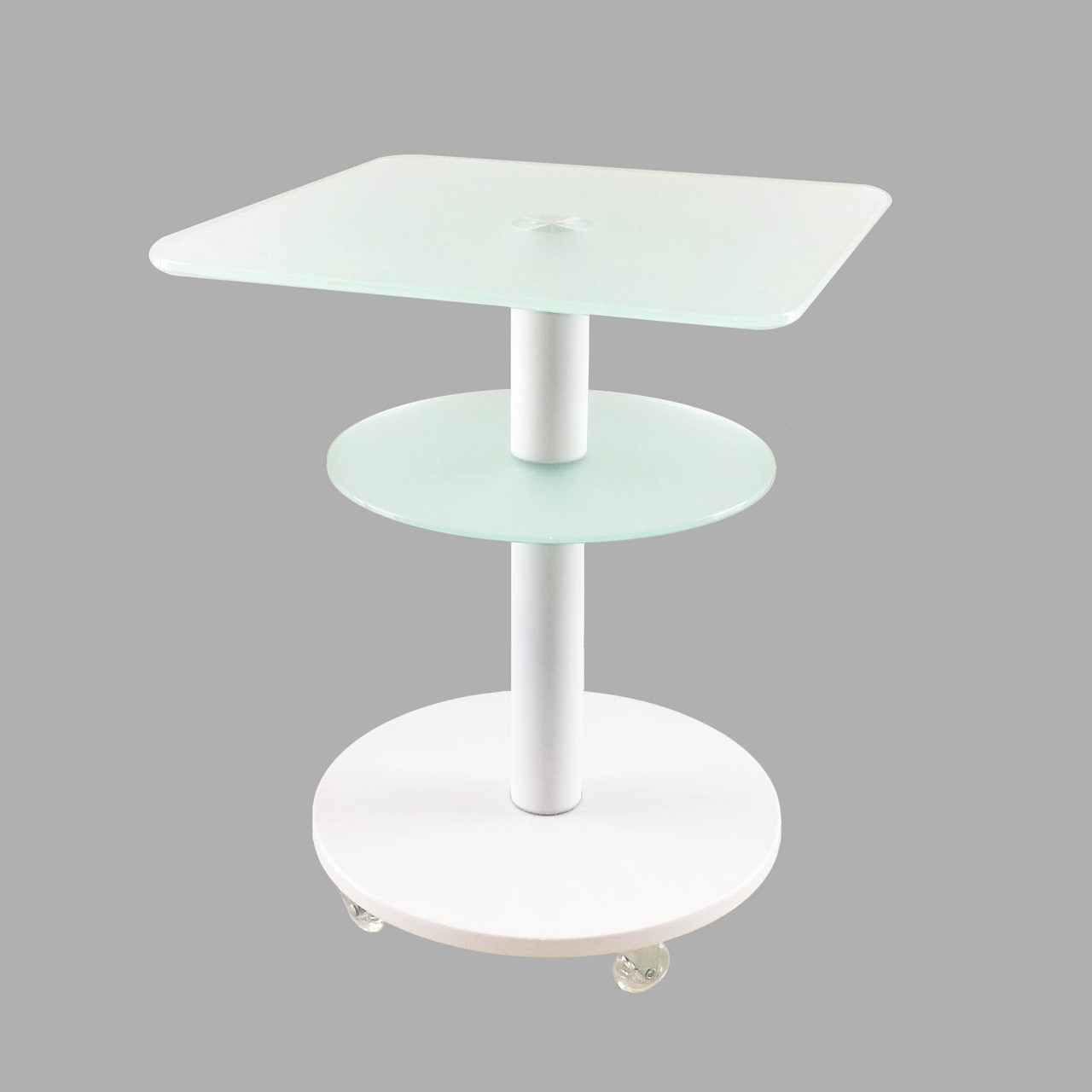 Скляний кавовий стіл Commus Bravo Light400 Kv satin-white-wtm60