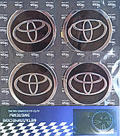 Наклейки на колпаки Toyota диаметр 60мм черные (4шт)