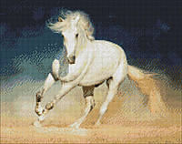 Алмазная мозаика вышивка 40х50 см Идейка Грациозный белый конь