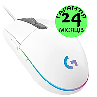 Игровая мышь Logitech G102 Lightsync белая, проводная, средний размер, геймерская мышка с подсветкой