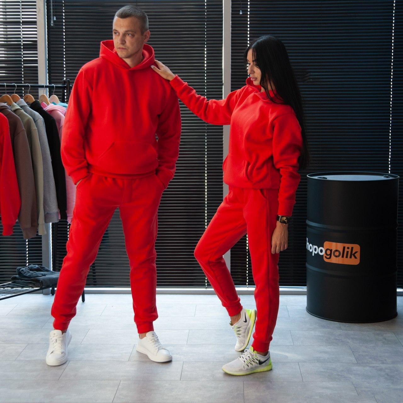 Спортивний костюм зимовий червоний SHOP | Спортивні парні костюми