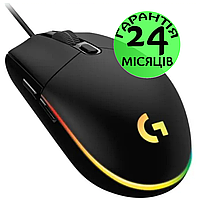 Игровая мышь Logitech G102 Lightsync черная, проводная, средний размер, геймерская мышка с подсветкой