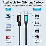 Кабель Vention Type-C до USB-B для принтера з потужністю 2 Ампер USB-C 2.0 до USB-B 1,5 м Чорний CQUBG, фото 6