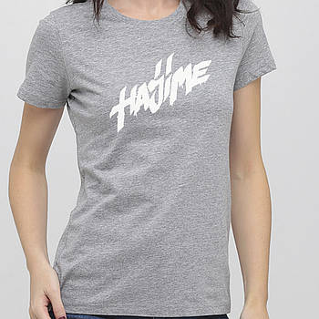 Жіноча футболка з надписом Hajime від KLik Print hotdeal сірого кольору
