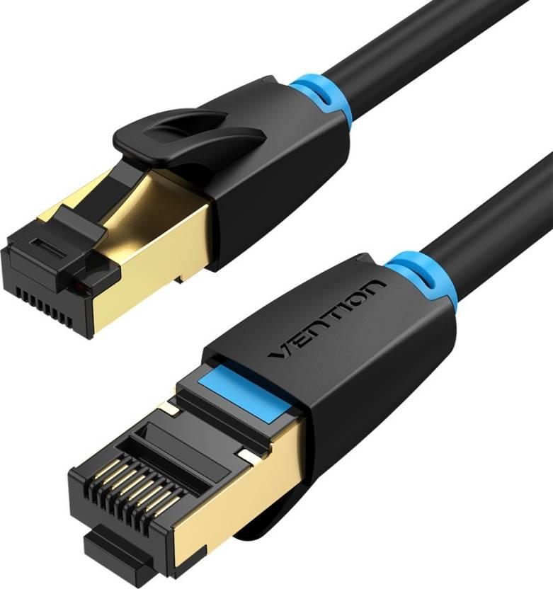 Інтернет-кабель Vention CAT8 40 Гбіт/с 2000 МГц SSTP RJ45 1 м Чорний IKABF