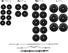 Лавка тренувальна WCG 0070 + Тяга, приставка Скотта Набір HARD штанга 148 КГ, фото 2