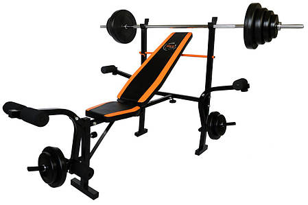 Лавка для жиму WCG 0055 + Штанга 50 кг, фото 1