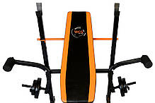 Лавка для жиму WCG 0055 набір штанга 98 кг, фото 5