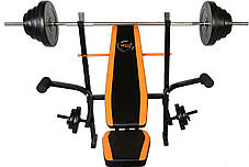 Лавка для жиму WCG 0055 + Штанга 60 кг + Гантелі, фото 2