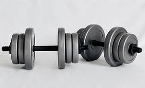 Гантелі 2х10кг GREY, фото 1