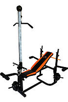 Лава Для Жиму універсальна WCG 0020 з Тягою і партою Скотта + Набір штанга і гантелі 98 кг, фото 5