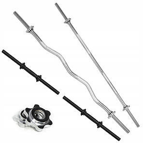 Набір з 4 грифів (прямий, вигнутий, гантельні грифи), фото 1