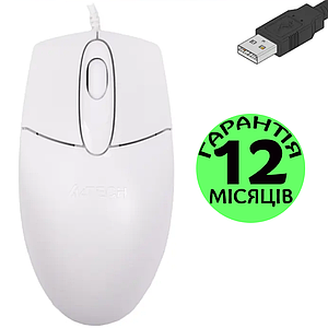 Комп'ютерна миша для ПК і ноутбука A4Tech OP-720 біла, USB