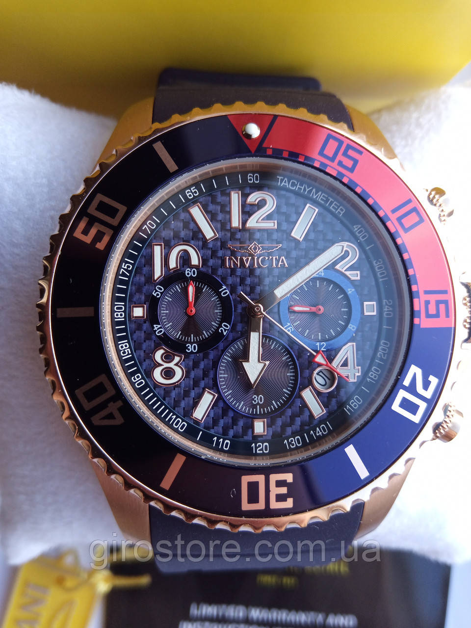 Чоловічий годинник Invicta 30986 Pro Diver Chronograph. Тахіметр, Хронограф — дайверська модель
