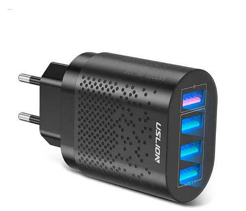 Зарядний пристрій для телефона 4 USB Uslion 48 Вт із функцією швидкого заряджання QC-3.0, фото 1