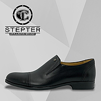 Чоловічі класичні туфлі setex tm (Україна) шкіряні чорні весняні осінні демі сезон 7608 45