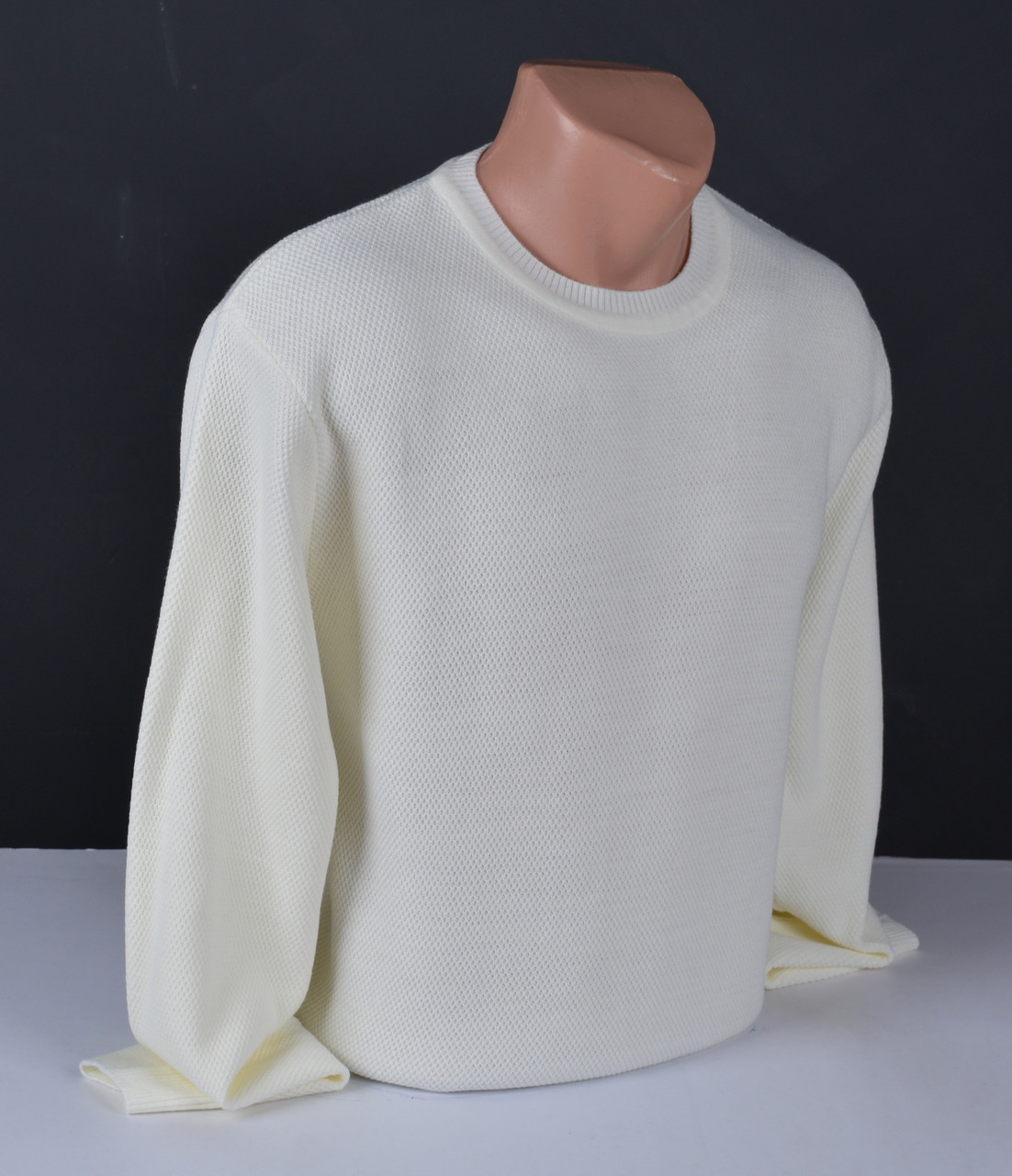 Чоловічий светр великого розміру | чоловічий джемпер молочний Туреччина 9103 Б, фото 1