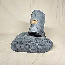 Уги UGG СІРНІ Екозамша низькі зимові жіночі унісекс короткі штучна замша UGG Grey, фото 5