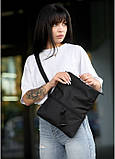 Жіноча сумка через плече мессенджер Sambag MZH чорний тканевий, фото 4