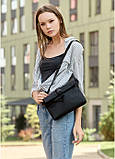 Жіноча сумка через плече мессенджер Sambag MZH чорний тканевий, фото 6