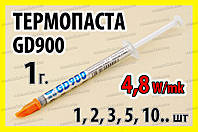 Термопаста GD900 1г серая для процессора видеокарты светодиода термо паста термопрокладка