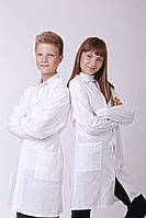 Халат Garment Factory на кнопках для уроків хімії - Лаборант, ткань медицина, колір білий, 42 розмір | на хімію