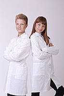 Халат Garment Factory на кнопках для уроків хімії - Лаборант, ткань медицина, колір білий, 38 розмір | на хімію