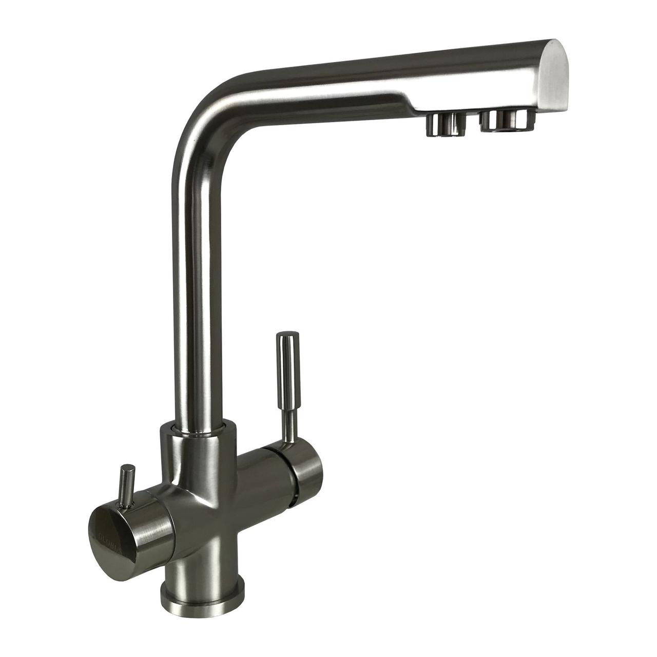 Змішувач для кухні під осмос Globus Lux LAZER GLLR-0888-8-STSTEEL Сатин