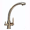 Змішувач для кухні під осмос Globus Lux LAZER GLLR-0777-9-BRONZE, фото 3