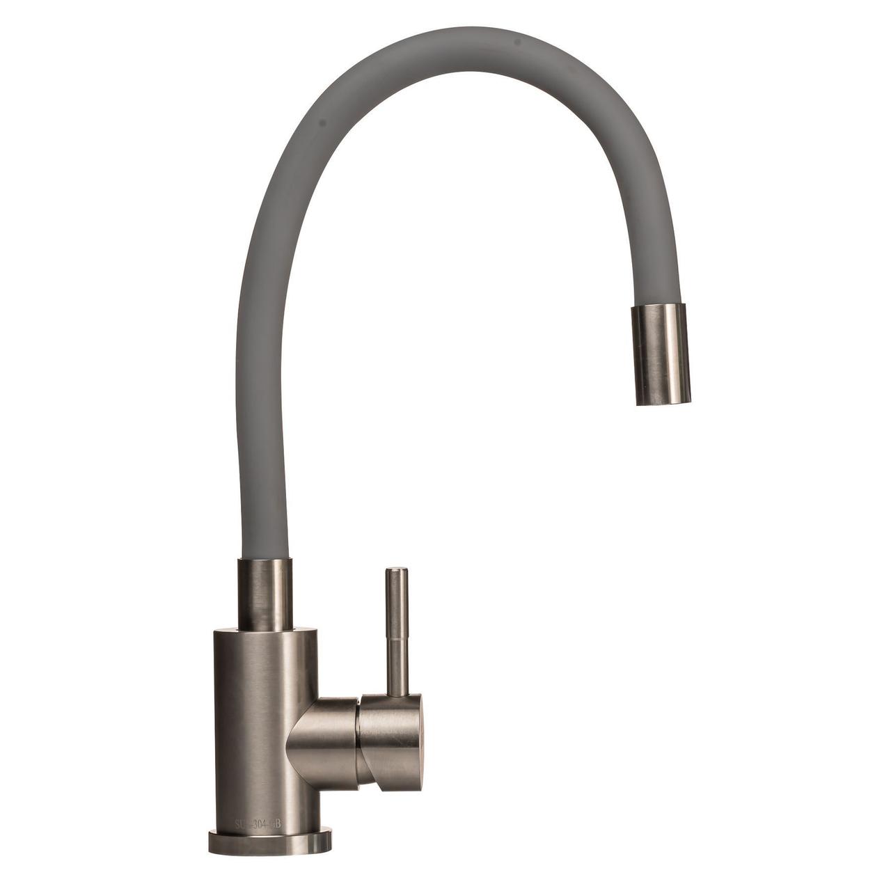 Змішувач для кухні з гнучким гусаком GLux ALPEN SUS-203SG Сірий, фото 1
