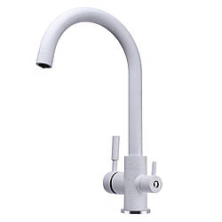 Змішувач для кухні під осмос Globus Lux LAZER GLLR-0333-7-WHITE Білий