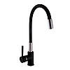 Змішувач для кухні з гнучким гусаком Globus Lux LAZER GLLR-0203SB-1-ONIX Чорний граніт, фото 7