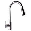 Змішувач для кухні з висувним виливом GLux ALPEN SBT1-2031 Сатин, фото 2