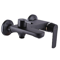 Змішувач для ванни латунний з коротким зливом Globus Lux Laguna GLA-0102N-10-BB Чорний матовий
