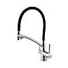 Змішувач для кухні латунний з гнучким гусаком під осмос GLux LAZER GLLR-0700-8-STSTEEL Сатин-чорний, фото 2
