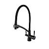 Змішувач для кухні латунний під осмос із гнучким гусаком GLux LAZER GLLR-0700-10-BB Чорний матовий, фото 2