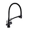 Змішувач для кухні латунний під осмос із гнучким гусаком GLux LAZER GLLR-0700-10-BB Чорний матовий, фото 5