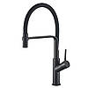 Змішувач для кухні з чорним гнучким гусаком GLux DENVER Flex GDF-32-10-01 Чорний матовий, фото 2